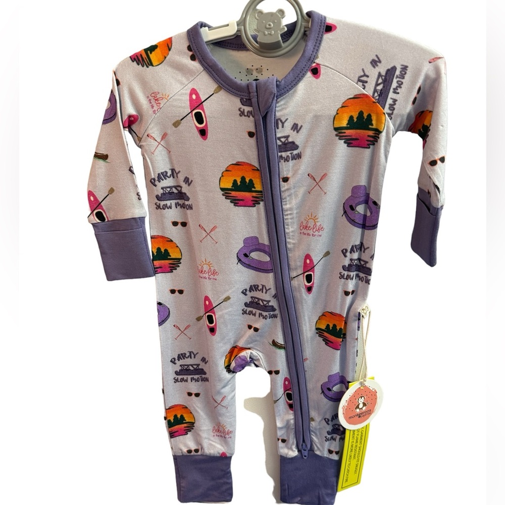 NWT Monkeeroos Lake Life zippy pajamas
